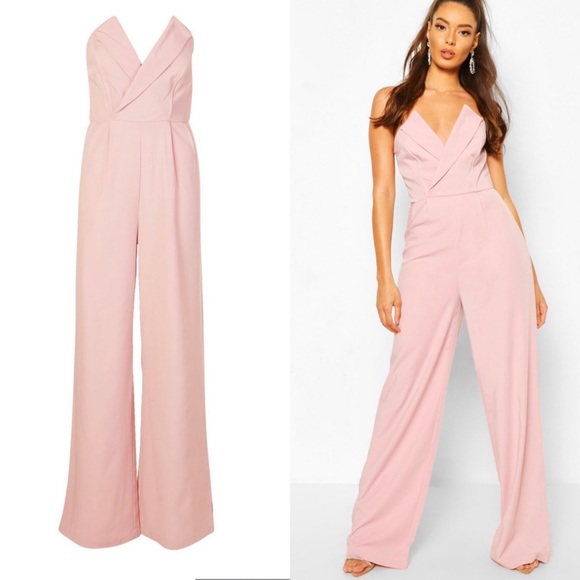 Lulus Pants - 🆕Blush strapless tailored wide leg jumpsuit